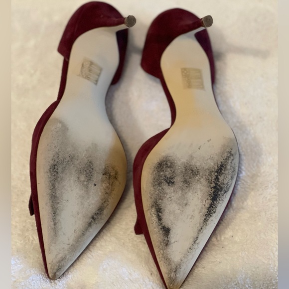 J.Crew Women’s 8 Burgundy Suede Pointy Tassel Kilted Heels Dress Pumps - Picture 6 of 6